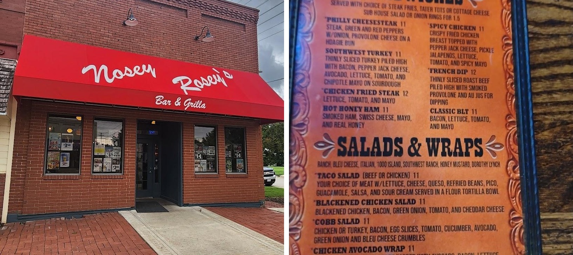 Nosey Rosey's Bar & Grilla Menu
